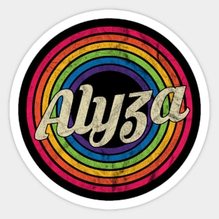 Alyza - Retro Rainbow Faded-Style Sticker